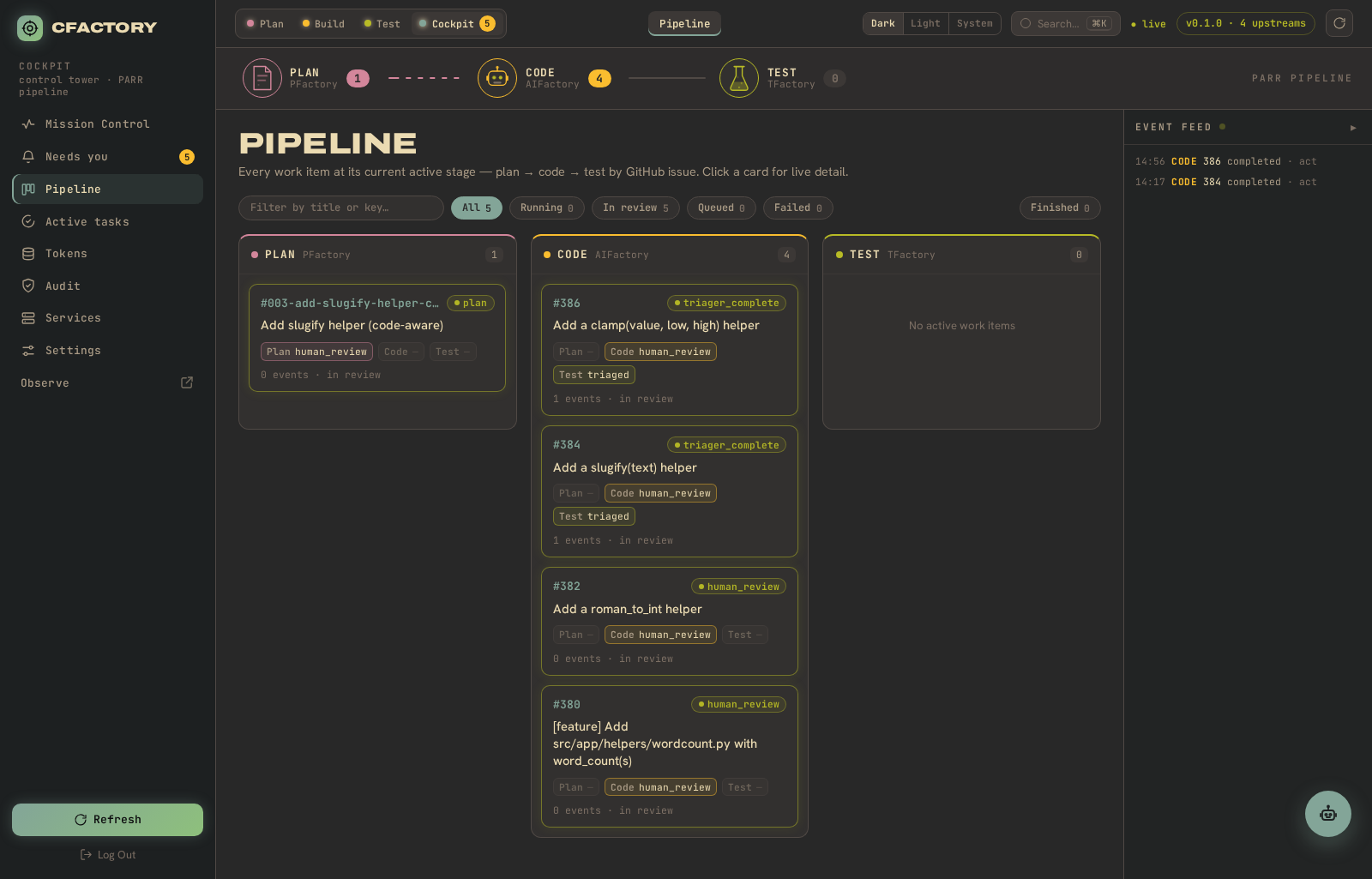CFactory pipeline board