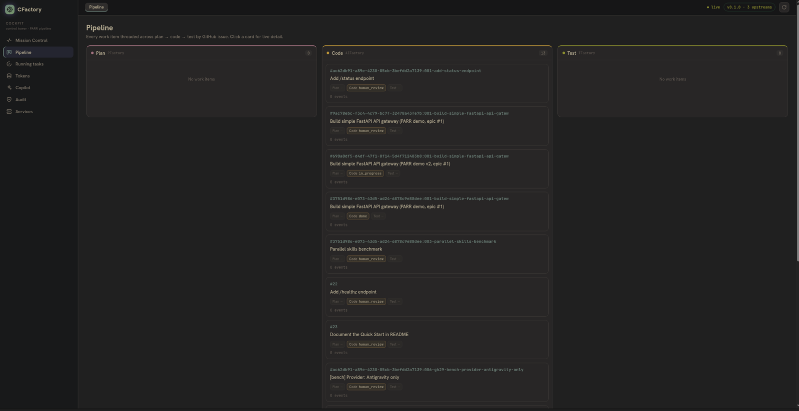 CFactory pipeline