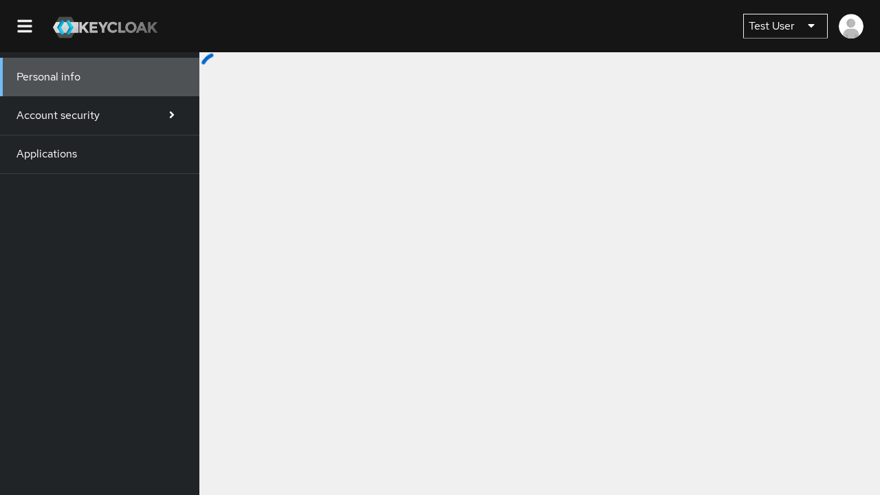 Authenticated account page reached after MFA login
