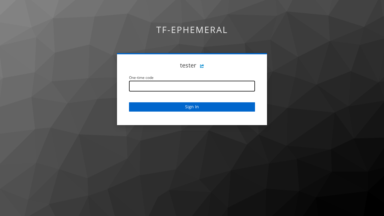 Browser test solving an MFA one-time-password challenge