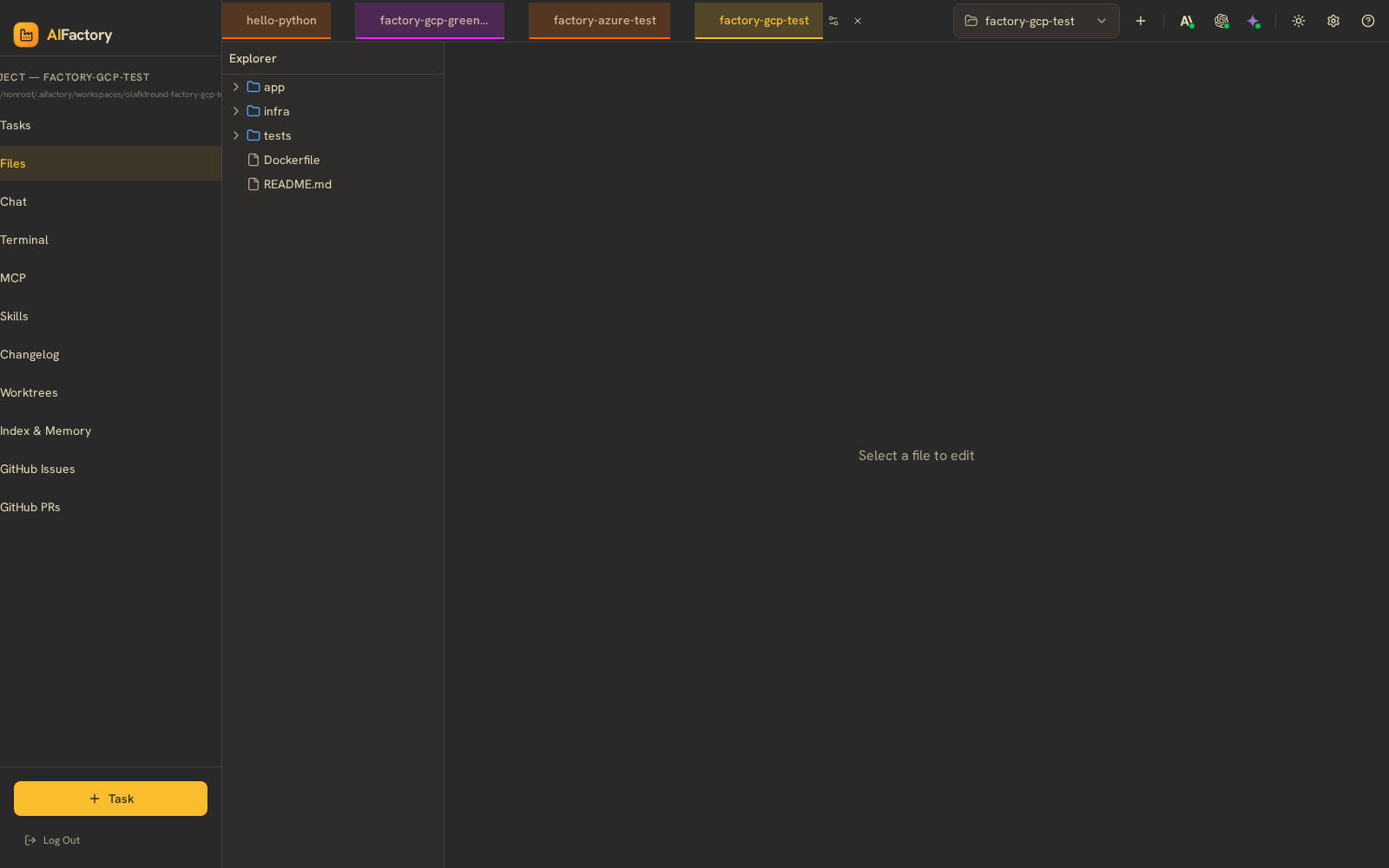 AIFactory — Files — the worktree browser