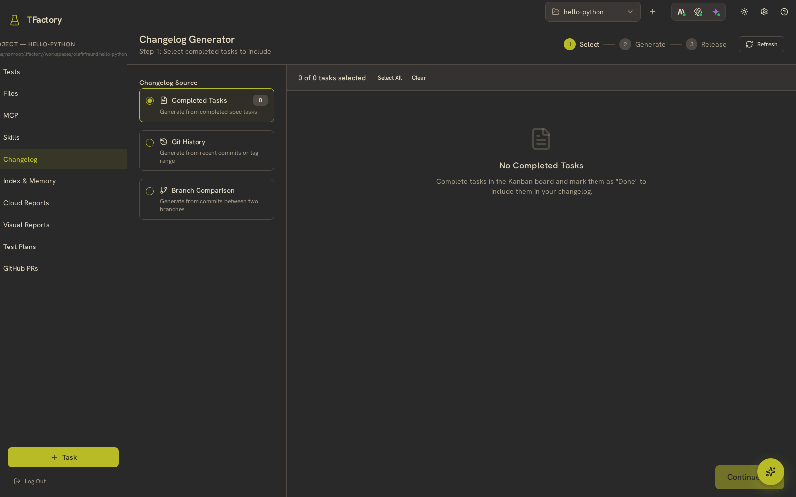 TFactory — Changelog
